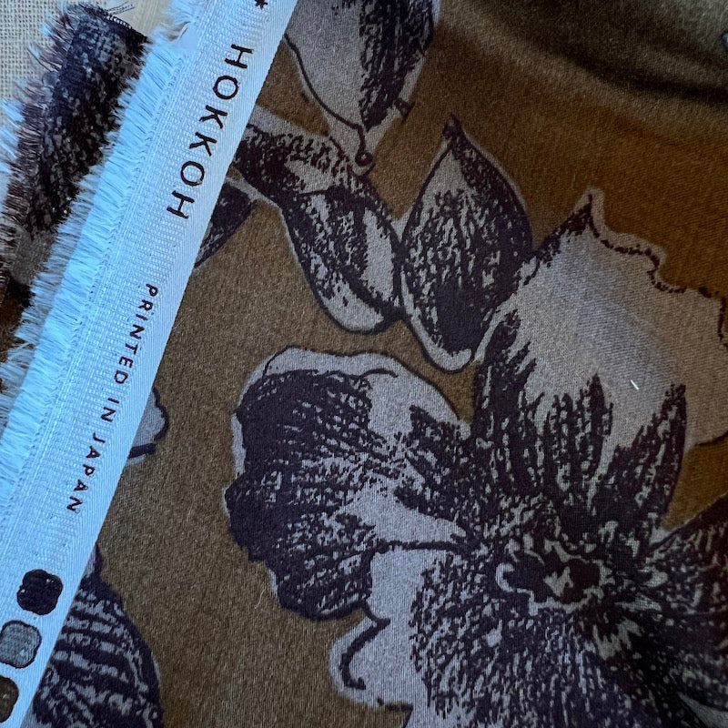 Hokkoh - Cotton Rayon Lawn - Large Floral - Tobacco