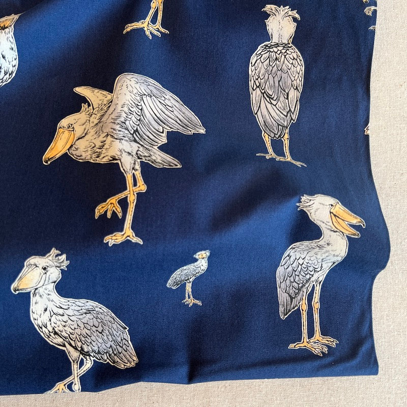 Cosmo - Cotton Oxford - Hornbills on Navy