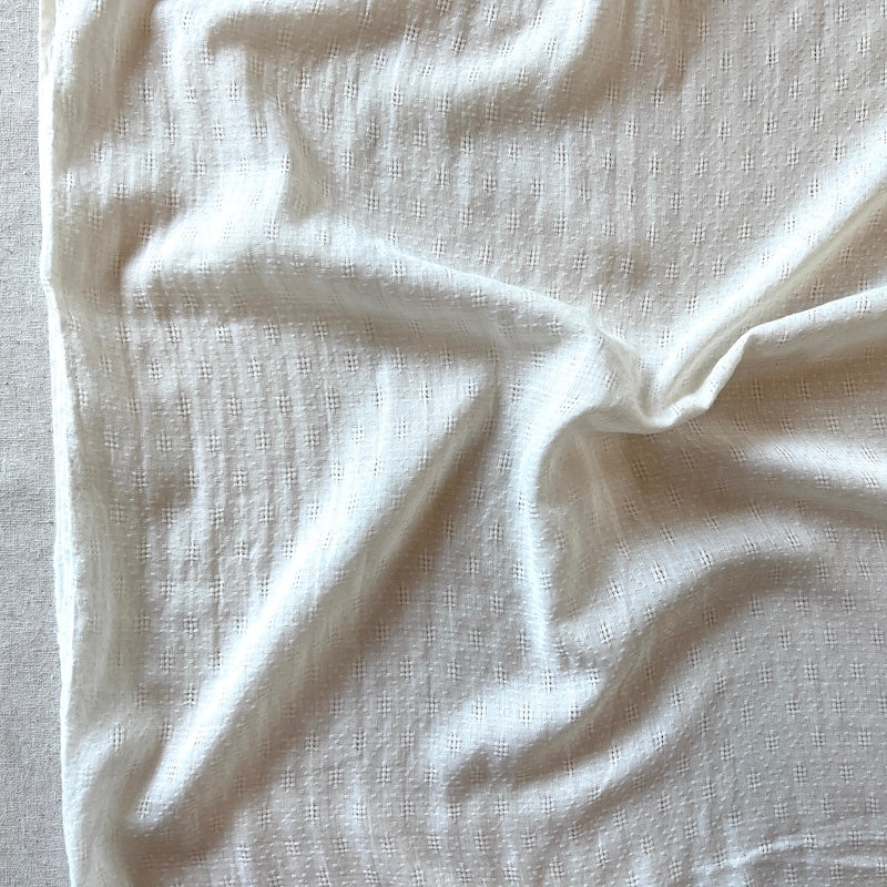 Deadstock - Textured Cotton Gauze - Cream