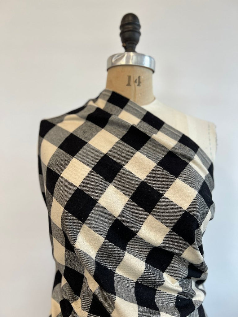 Marcus Fabrics - Flannel - Buffalo Plaid - Cream & Black