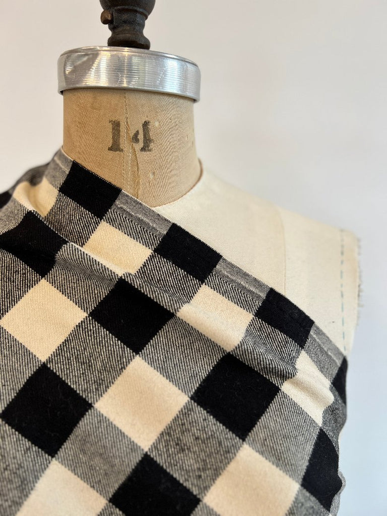 Marcus Fabrics - Flannel - Buffalo Plaid - Cream & Black