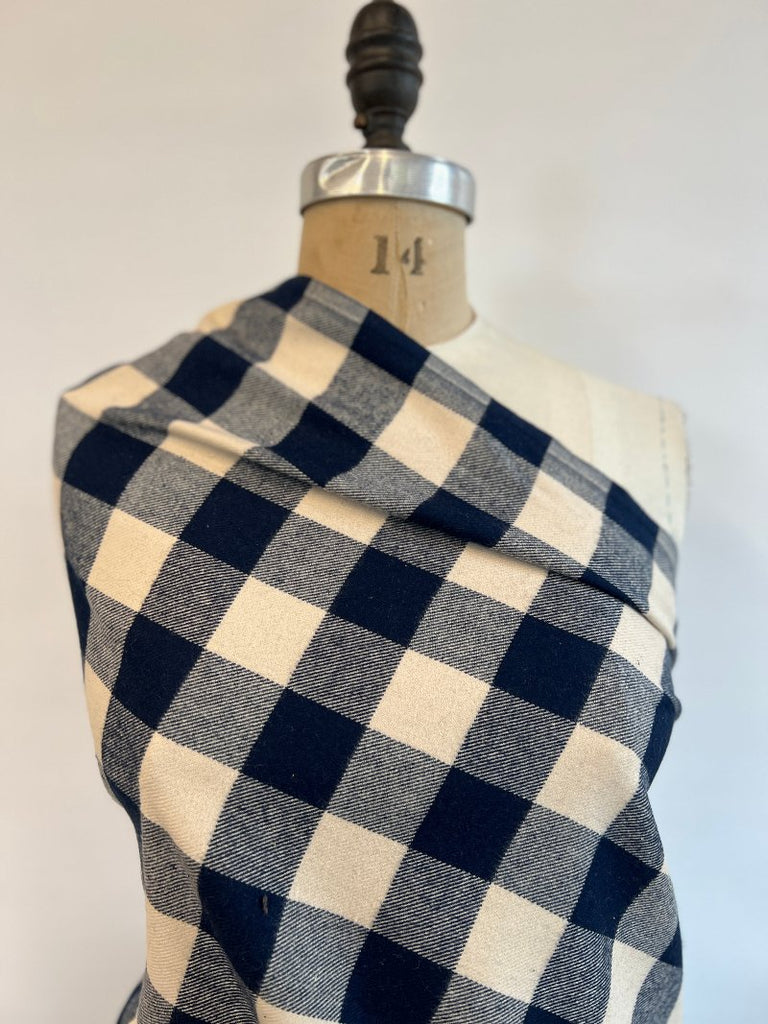 Marcus Fabrics - Flannel - Buffalo Plaid - Cream & Navy