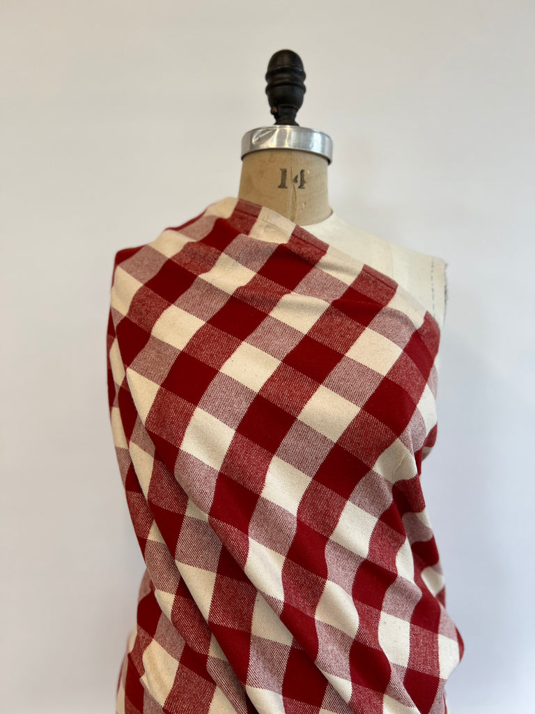 Marcus Fabrics - Flannel - Buffalo Plaid - Cream & Red