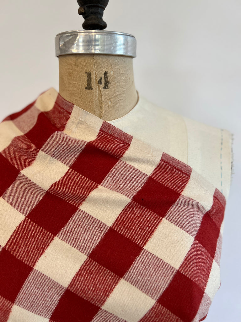 Marcus Fabrics - Flannel - Buffalo Plaid - Cream & Red