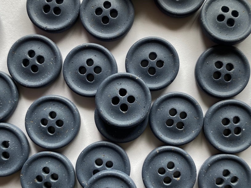 Textile Garden - Recycled Polyester Buttons - 15mm - Curved Matte - Various Colors