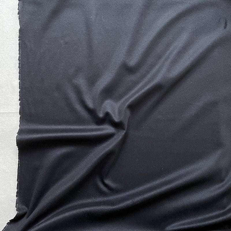 Cashmere Finished Wool Coating - Black