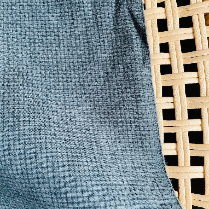 Diamond Textiles - Brushed Yarn-Dyed Cotton - Mini Grid - Bluegray
