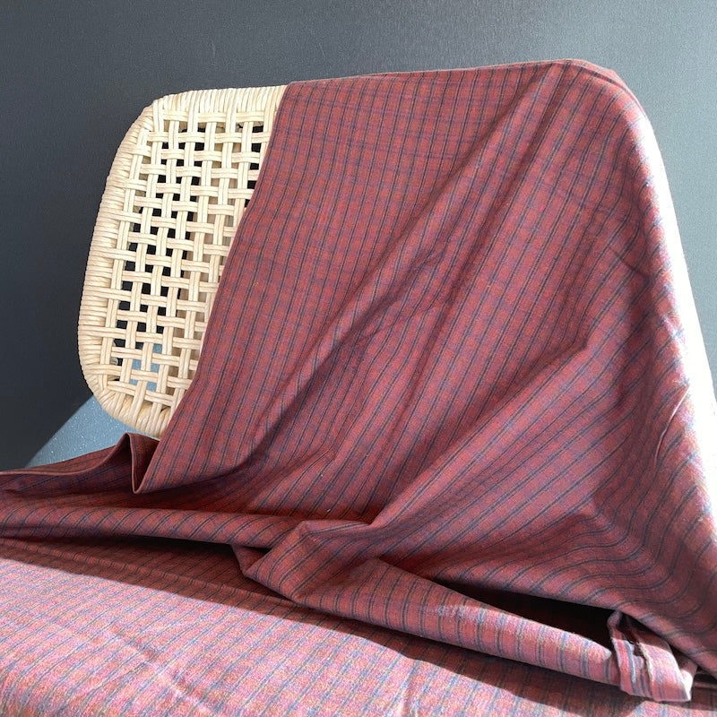 Diamond Textiles - Brushed Yarn-Dyed Cotton - Check - Magenta and Rust