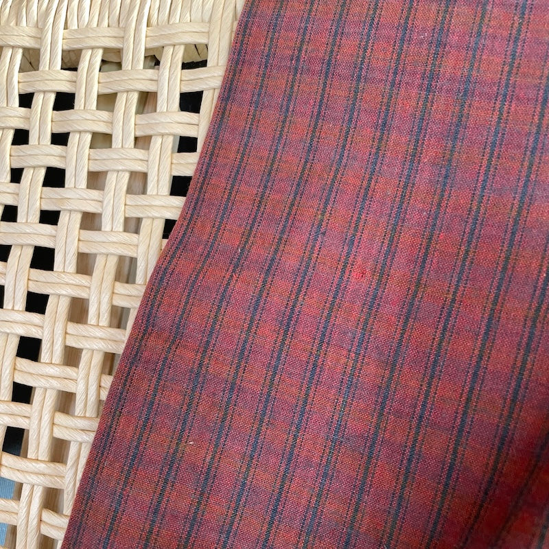 Diamond Textiles - Brushed Yarn-Dyed Cotton - Check - Magenta and Rust