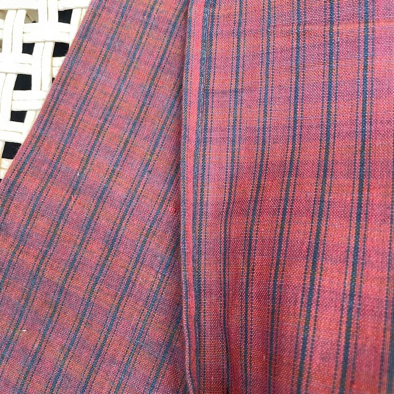 Diamond Textiles - Brushed Yarn-Dyed Cotton - Check - Magenta and Rust