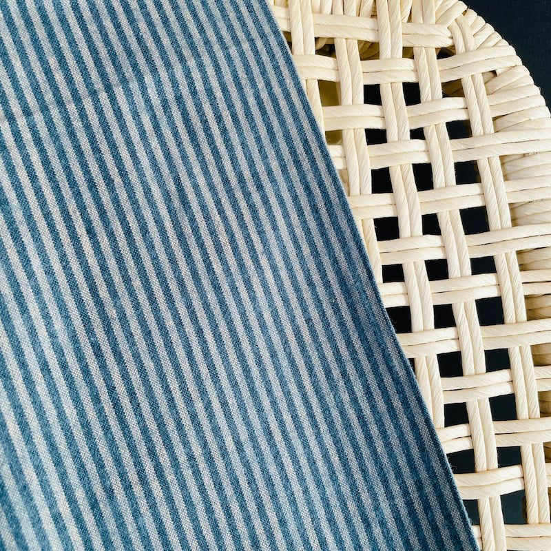 Diamond Textiles - Brushed Yarn-Dyed Cotton - Stripe - Blue Slate