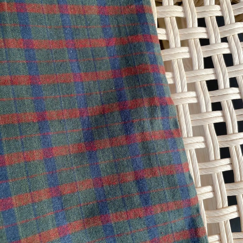 Diamond Textiles - Brushed Yarn-Dyed Cotton - Check - Dark Olive and Brick