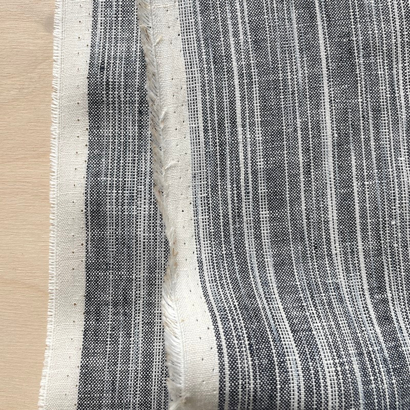 Deadstock - Linen - Streaky Black and Cream