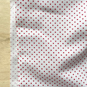 Deadstock - Cotton Shirting - Polka Dot - Red on White