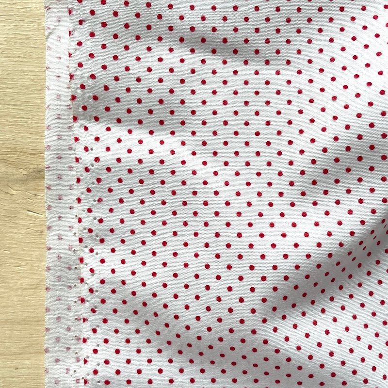 Deadstock - Cotton Shirting - Polka Dot - Red on White