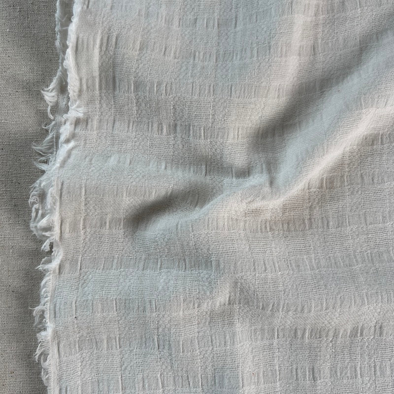 Deadstock - Linen Blend - Textured Gauze - Ivory