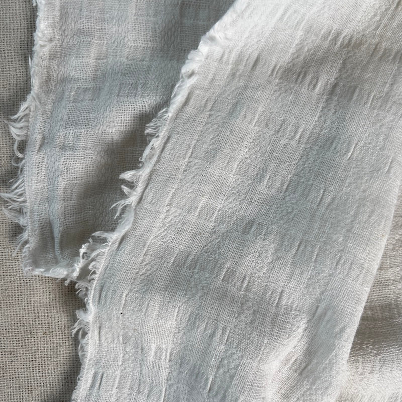 Deadstock - Linen Blend - Textured Gauze - Ivory