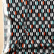 Sevenberry - Cotton Dobby - Yabane - Clementine and Mint on Black