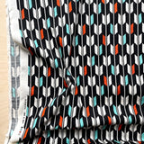 Sevenberry - Cotton Dobby - Yabane - Clementine and Mint on Black