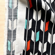 Sevenberry - Cotton Dobby - Yabane - Clementine and Mint on Black
