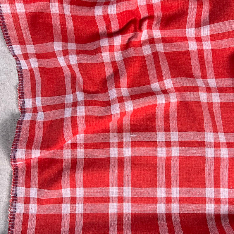 Deadstock - Double Gauze - Reversible Plaid - Tomato