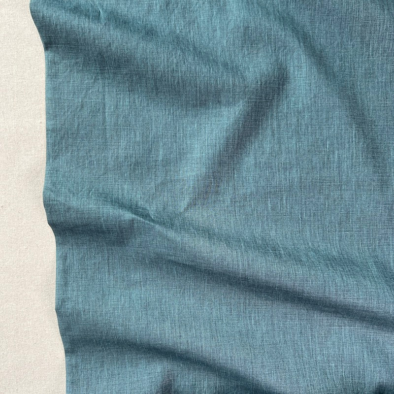 Deadstock - Printed Linen - Dark Teal