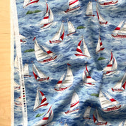 SALE-Sevenberry - Cotton Sheeting - Sail Boats - Nautical