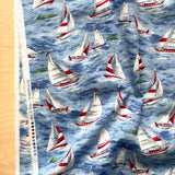 SALE-Sevenberry - Cotton Sheeting - Sail Boats - Nautical