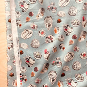 SALE - Hokkoh - Cotton Lawn - Pastries - Sky