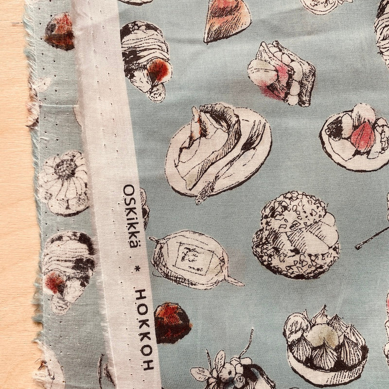 SALE - Hokkoh - Cotton Lawn - Pastries - Sky