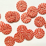Textile Garden - Shell Button - 18mm - Laser Dots - Various Colors