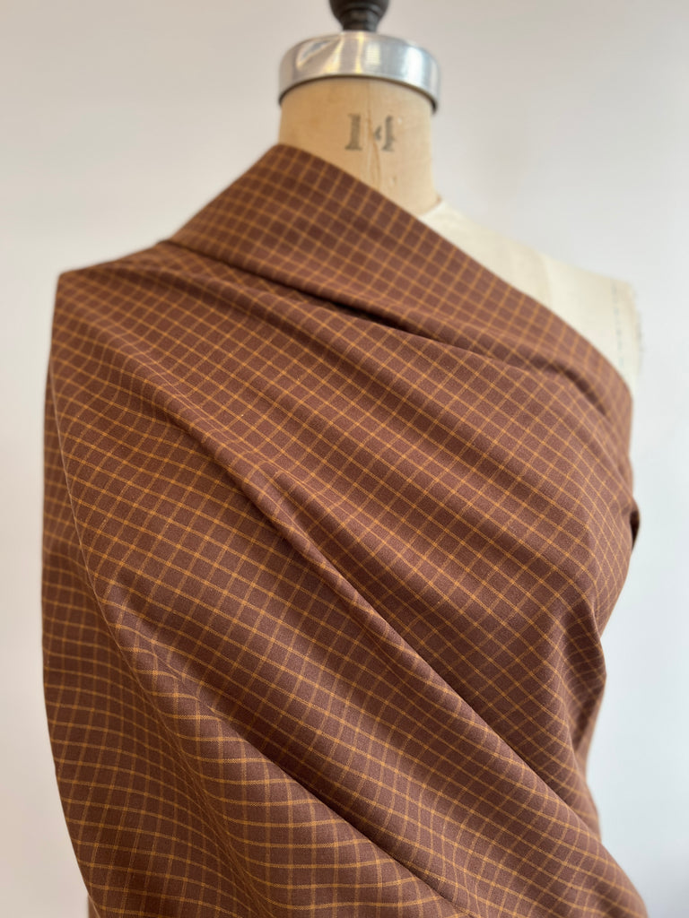 Marcus Fabrics - Primrose Garden Weaves - Plaid - Brown