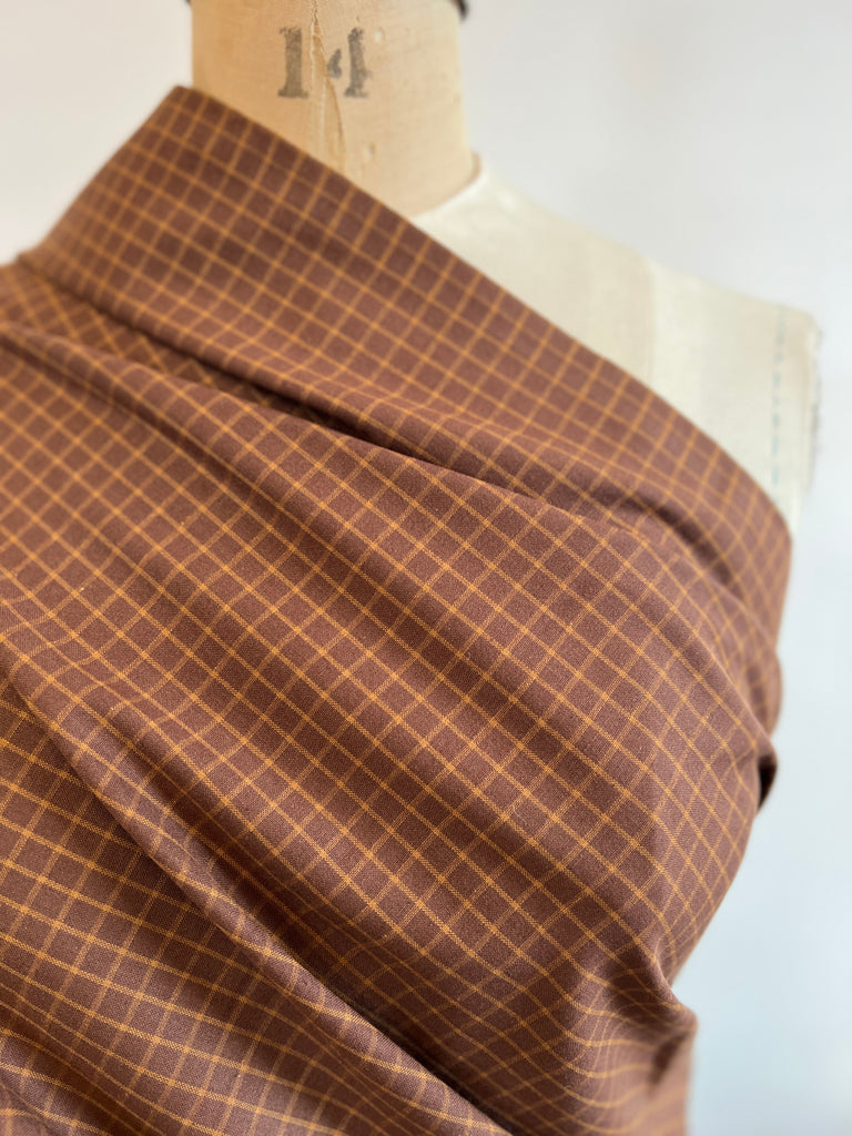 Marcus Fabrics - Primrose Garden Weaves - Plaid - Brown