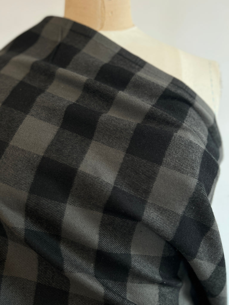 Marcus Fabrics - Cotton Flannel - Buffalo Plaid - Grey Black