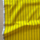 SALE-Cosmo - Cotton Poplin - Thin Stripe - Sunshine with Black