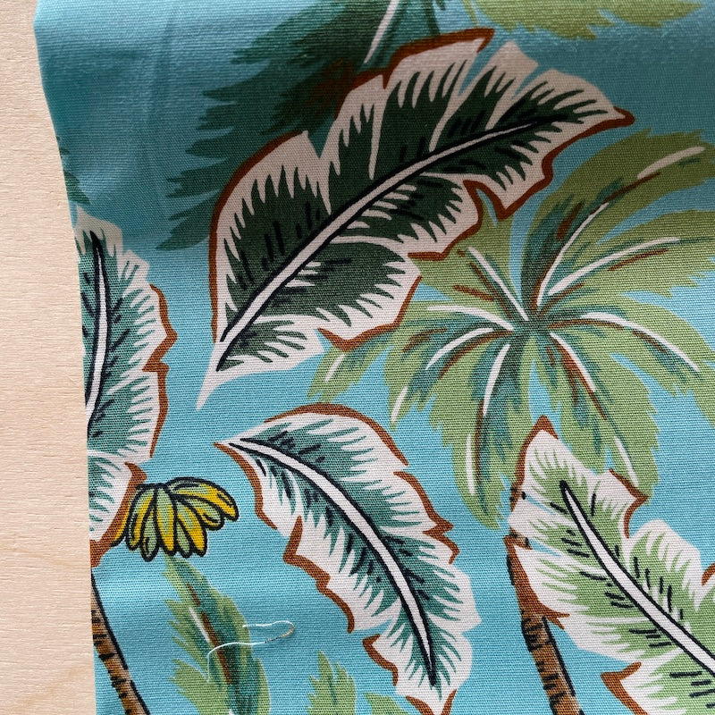 Sevenberry - Cotton Sheeting - Banana Leaves - Turquoise