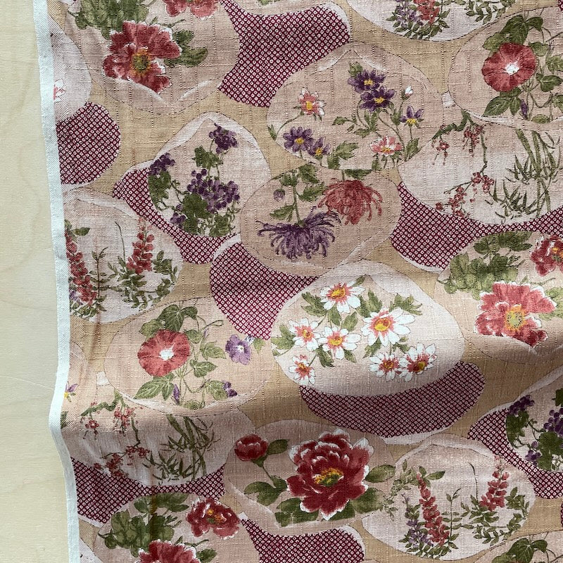 Kobayashi - Cotton Dobby - Vintage Floral - Tea