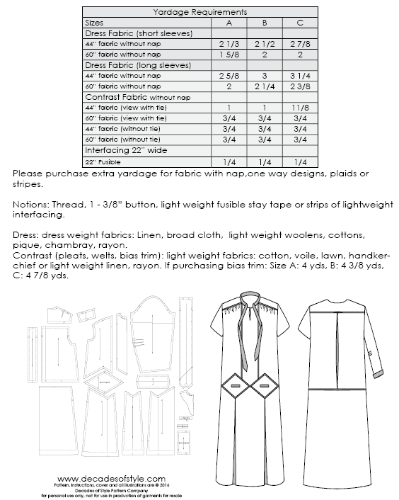Decades of Style - #2007 1920s Isabella Dress - PDF and Printed Pattern