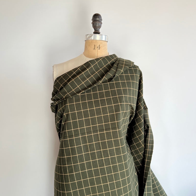 Diamond Textiles - Homespun Cotton - Windowpane - Green