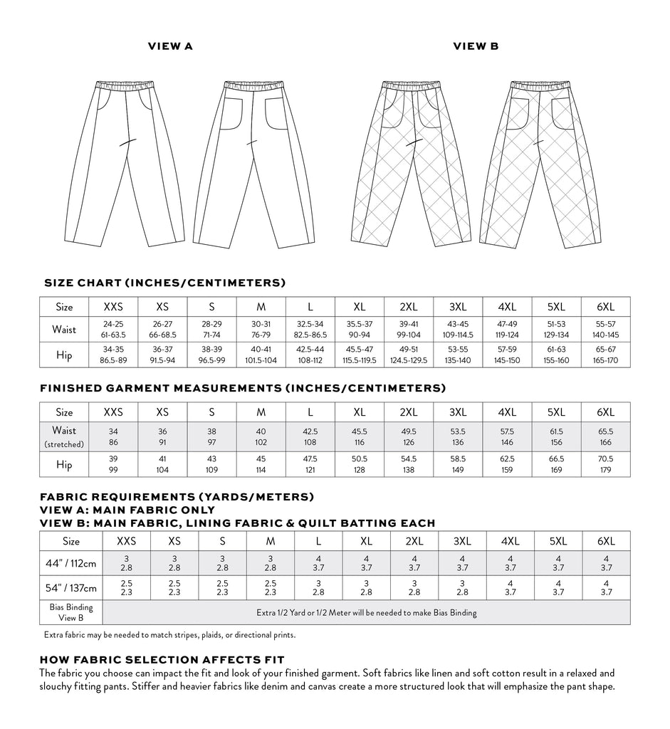 Matchy Matchy Sewing Club - Kite Pants - PDF and Printed Pattern