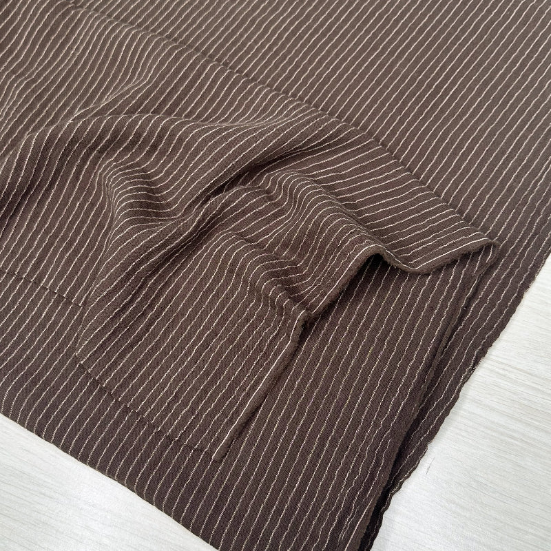Organic Cotton Yarn Dyed Double Gauze - Stripe - Espresso Organic Cotton Yarn Dyed Double Gauze - Stripe - Espresso
