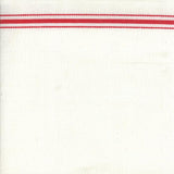 Moda - 16" Cotton Toweling - White with Red Stripe