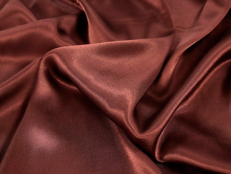 Fabric Godmother - Ecovero Viscose Satin - Bardot - Chocolate