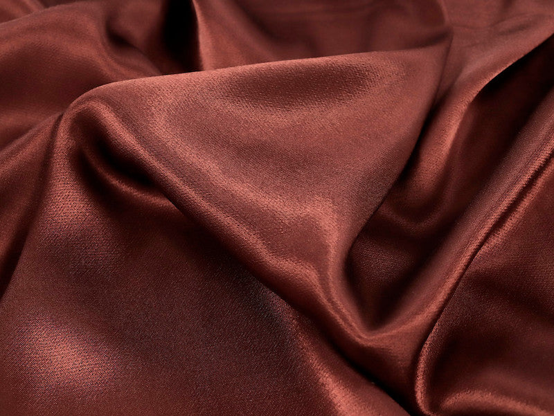 Fabric Godmother - Ecovero Viscose Satin - Bardot - Chocolate