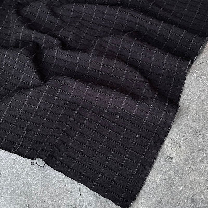 Millie Windowpane Jacquard - Cotton/Rayon Blend - Black