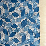 Kokka - Marble SUD - Cotton Linen Sheeting - Bichon Frise - Blue