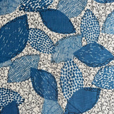 Kokka - Marble SUD - Cotton Linen Sheeting - Bichon Frise - Blue