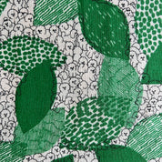Kokka - Marble SUD - Cotton Linen Sheeting - Bichon Frise - Green