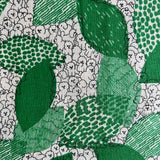 Kokka - Marble SUD - Cotton Linen Sheeting - Bichon Frise - Green