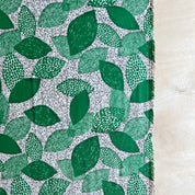 Kokka - Marble SUD - Cotton Linen Sheeting - Bichon Frise - Green